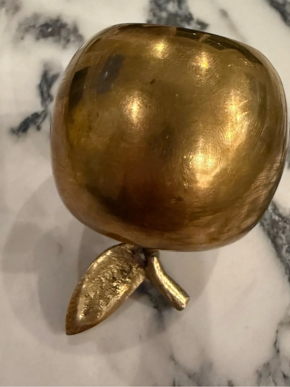 Vintage Mid-Century Solid Brass Apple Bell Accent Decor